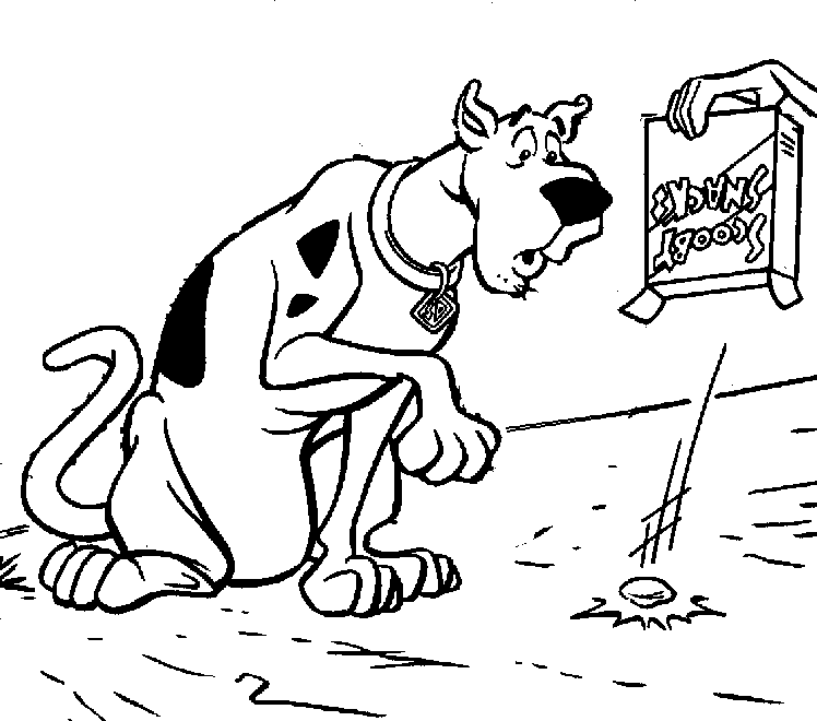 Scooby waiting for a crisp coloring page